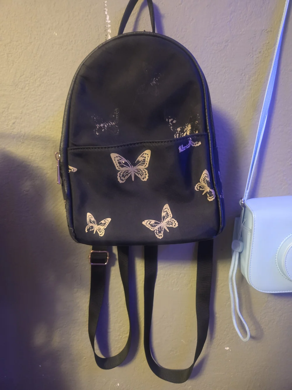 Black Butterfly Accent Mini Backpack